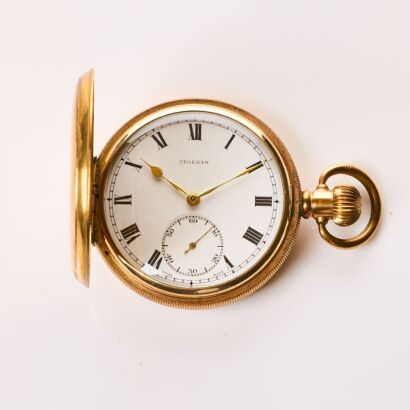 Gold-filled, 50mm Moeris Full-Hunter Swiss Made Pocket Watch, circa.1949