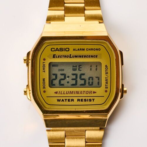Gold Coated, 34mm Casio Illuminator Digital Wristwatch, circa 2009