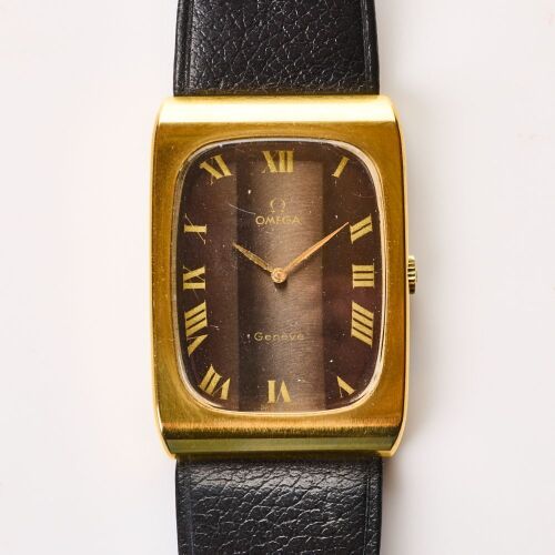 18ct Yellow Gold Coated Case OMEGA Geneve "Tank" Manual Wind Wristwatch, circa.1974-75