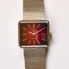 Stainless Steel, OMEGA De Ville, Red Ombr&eacute; Vignette Dial, Hand-wound Wristwatch, circa 1970's