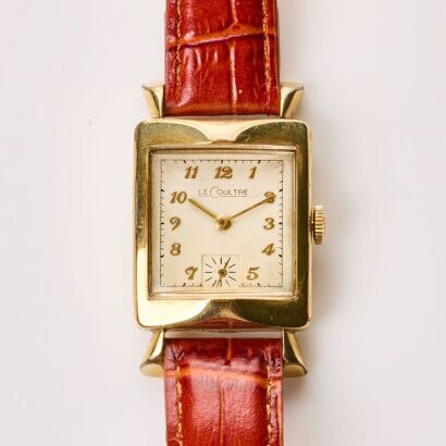 10ct Gold-filled, Le Coultre (JLC) Square Fancy Lug Hand Wound Wristwatch, circa.1940'S