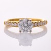 18ct Yellow Gold, Modern, 1.01ct Diamond / .25ct Diamond Ring, GIA certified