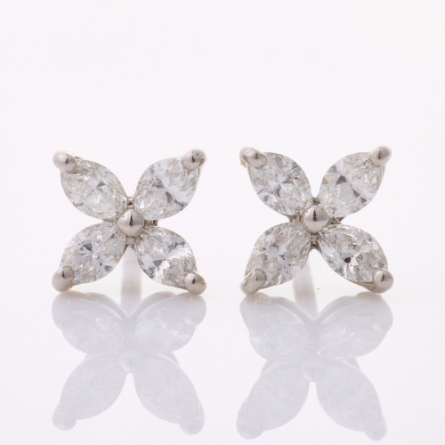 Platinum, Tiffany & Co, Victoria Collection, .64ct Diamond Earrings