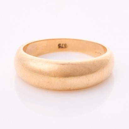 9ct Rose Gold, Dome Ring, Size O