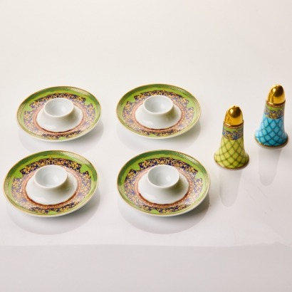 Versace, Russian Dream by Rosenthal, Salt and Pepper Set with Egg Cups