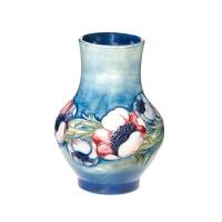William Moorcroft, Salt Glaze Anemone Bulbous Vase, C.1930