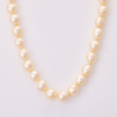 45cm, Baroque 9.00mm - 9.5mm, Cultured Pearl Strand with 9ct Yellow Gold Clasp