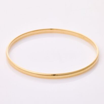 9ct Yellow Gold, 4.08mm Semi Contour Profile Bangle