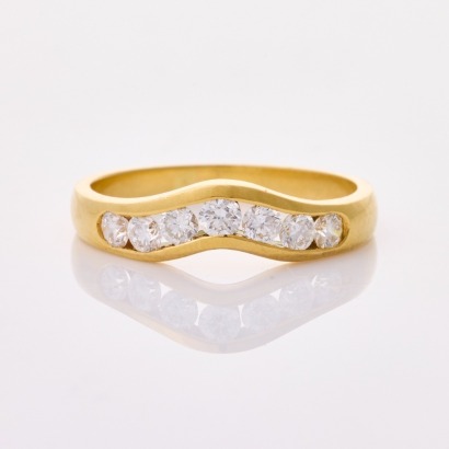 18ct Yellow Gold, Modern, .58ct Diamond Set Band