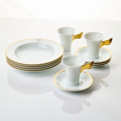 Versace, Medallion Meandre d'Or by Rosenthal, Soup Bowls / Coffee Cups