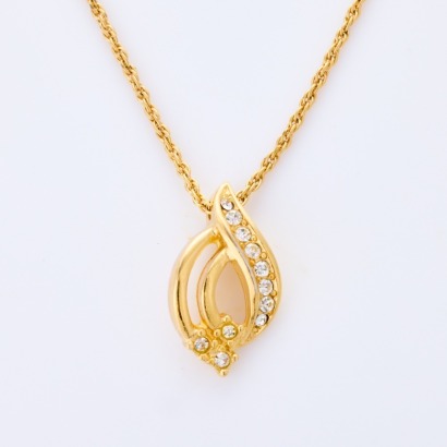 Christian Dior, Gold Tone Diamante Necklace with Box