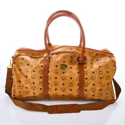 MCM, Cognac Leather Bandolier Boston Bag