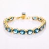 14ct Yellow Gold, 18cm Blue Topaz Bracelet - Near new
