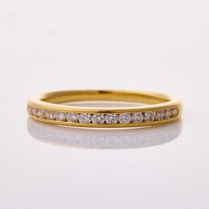 18ct Yellow Gold, .30ct Diamond Channel Set Band