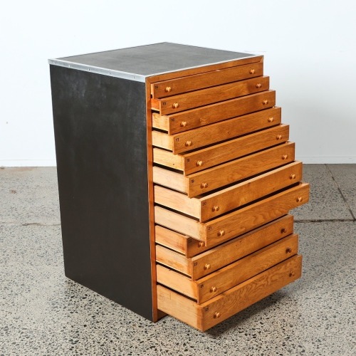 Map Drawer Set A Bespoke Set of Oak Map/Collectors Drawers