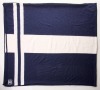 Chanel, 64% Cashmere / 36% Cotton Navy /Cream Scarf with Box - 2