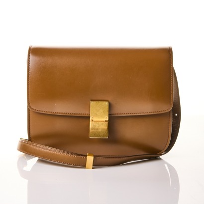 C&eacute;line, Camel Box Calfskin Medium Box Bag