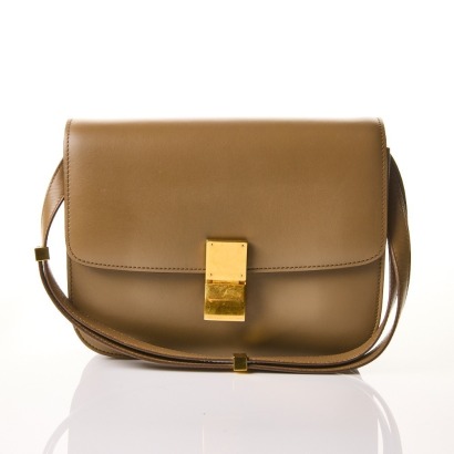 C&eacute;line, Taupe Box Calfskin Medium Box Bag
