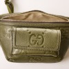 Gucci, GG Jumbo Embossed Khaki Leather Waist Bag - Near New - 3