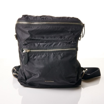 Burberry, Black Nylon / Leather Backpack