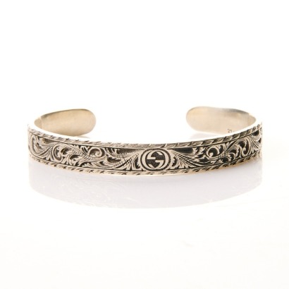 Sterling Silver, Gucci Gatto Cuff Bangle