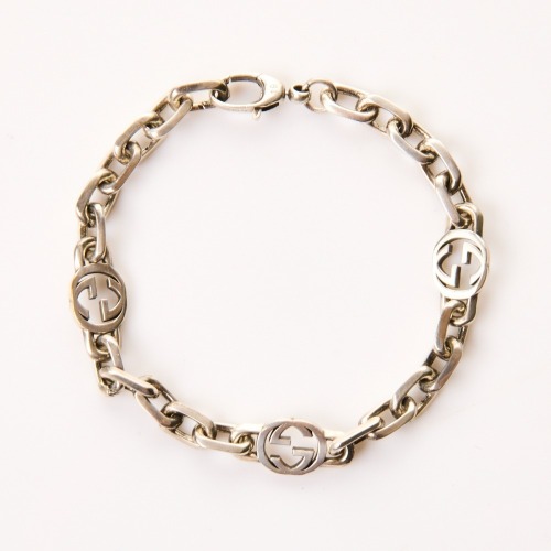 Sterling Silver, Gucci Interlocking GG Chain Bracelet