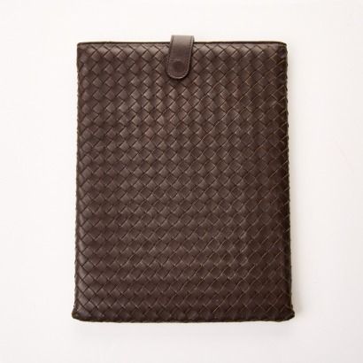 Bottega Veneta, Brown Intrecciato iPad Sleeve with Box