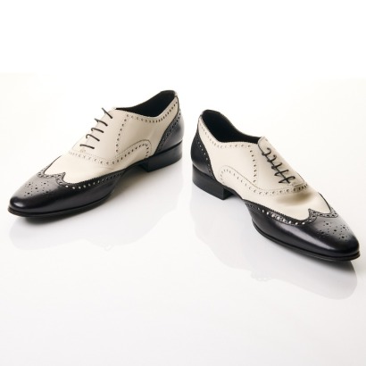 Saint Laurent, Black / White Brogue, University Richelieu Spectator Shoes, Size 45 - Near new