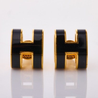 Herm&egrave;s, Gold Plated, Mini Pop H Earrings with Box