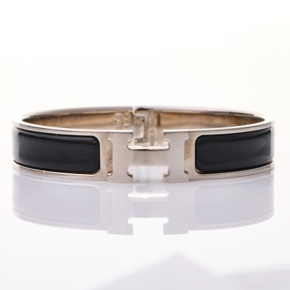 Herm&egrave;s, Clic H, Black Bracelet, with Box