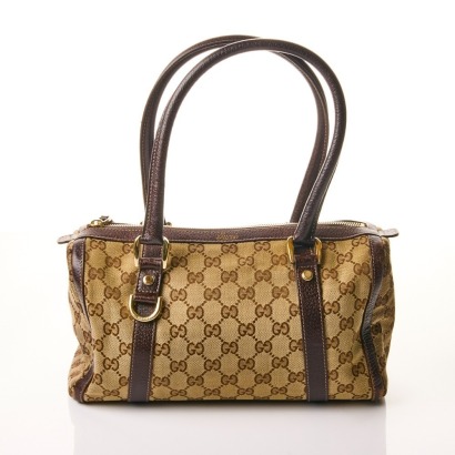 Gucci, Beige / Ebony, GG Canvas Joy Boston Bag