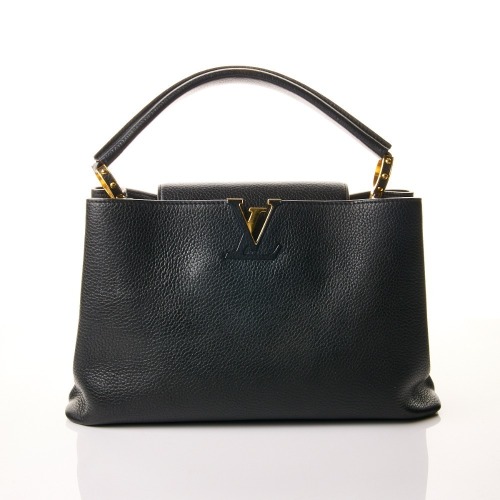 Louis Vuitton, Noir Taurillon Capucines MM Bag