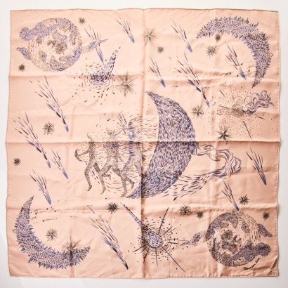 Christian Dior, Blush Pink 100% Silk Scarf