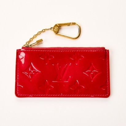 Louis Vuitton, Red Monogram Vernis Key Pouch
