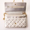 Chanel, Silver Lambskin 2.55 Reissue Wallet on Chain - 3