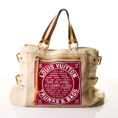 Louis Vuitton, Limited Edition Red Toile Globe Shopper Cabas, GM