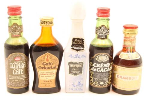 (1) Collection of 5 Assorted Miniature Liquers, Circa 1970s, Sold as One Lot