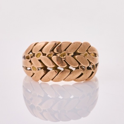 9ct Yellow Gold, Vintage, 8.2mm Wide Pinkie Ring