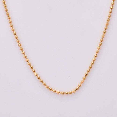 18ct Yellow Gold, Tiffany & Co, 45cm Long Beaded Chain with Box