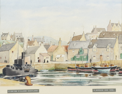 O. GORDON COX Fishing Village Scotland