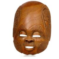 A Japanese Wood Carving of Mask