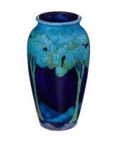 William Moorcroft, Moonlit Blue Baluster Vase, C.1925