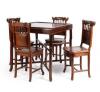 A Chinese Blackwood Mahjang Table and Four Chairs - 4