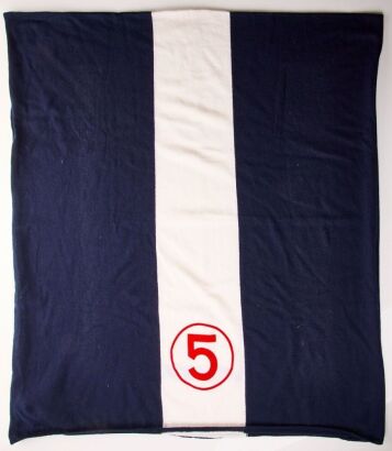 Chanel, 64% Cashmere / 36% Cotton Navy /Cream Scarf with Box