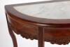 A Chinese Blackwood Demilune Table with marble top - 3