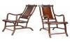 A Pair of Chinese Blackwood Reclining Chairs (one arm repaired)