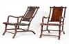 A Pair of Chinese Blackwood Reclining Chairs (one arm repaired) - 2