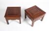 A Pair of Chinese Blackwood Square Stools - 2