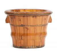 A Chinese Wooden Baby Bath