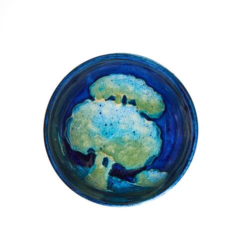 William Moorcroft, Moonlit Blue Landscape Miniature Bowl, C.1925